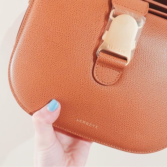 senreve | cadence crossbody in pebbled / chestnut / gold ↷ - Picture 4 of 16